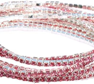 5Pcs Set Sparkling Rhinestone Stretch Tennis Bracelets Set Colorful Fashion Stackable Crystal Elastic Bracelet Shining Wedding Party Jewelry for Women