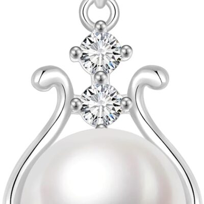 Pearl Necklace for Women, Freshwater Cultured Single Pearl Pendant, 18K Gold Plated 925 Sterling Silver Pearl Jewelry, Genuine Premium AAA Top Grade Real Pearl, Anniversary Birthday Wedding Gifts for Women Mom Wife (11mm)