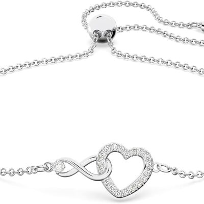 Heart Jewelry Collection, Necklaces and Bracelets, Rose Gold & Rhodium Tone Finish, Clear Crystals